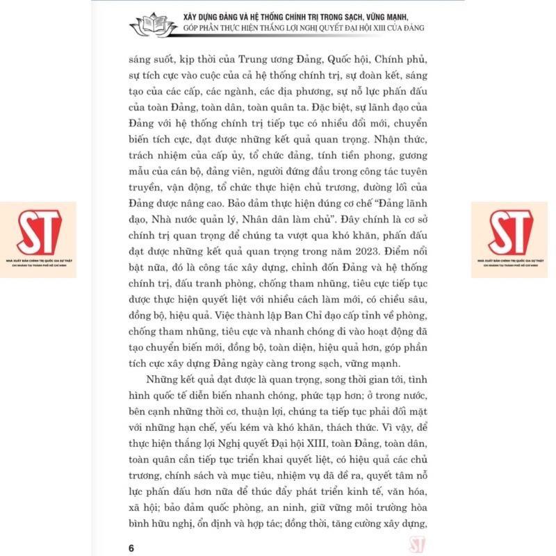 Sách - Xây Dựng Đảng Và Hệ Thống Chính Trị Trong Sạch, Vững Mạnh Góp Phần Thực Hiện Thắng Lợi Nghị Quyết Đại Hội XIII