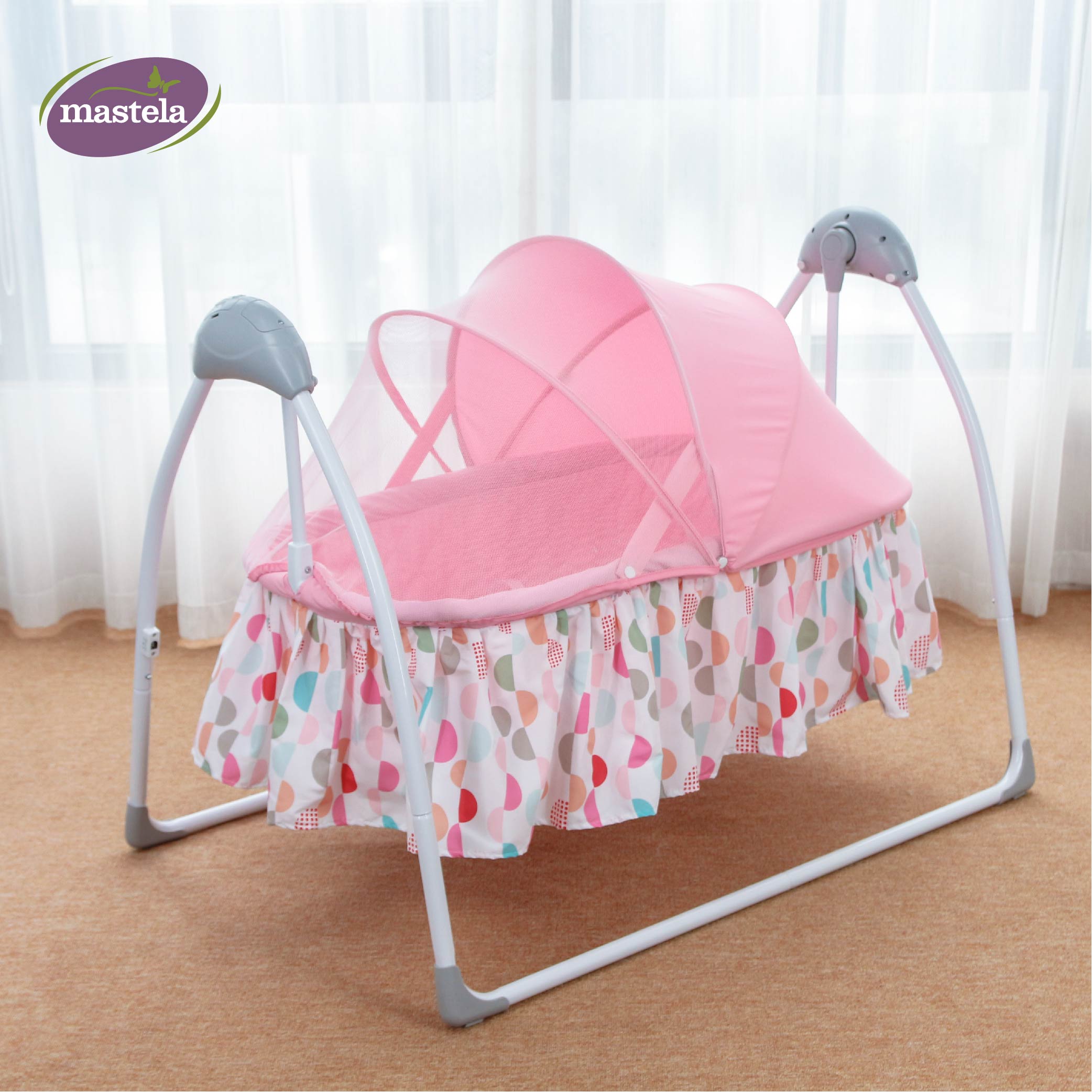 Nôi điện cho bé điều khiển từ xa kết hợp nhạc trắng ru ngủ Mastela SG239 - Nôi cho bé sơ sinh đu đưa tự động