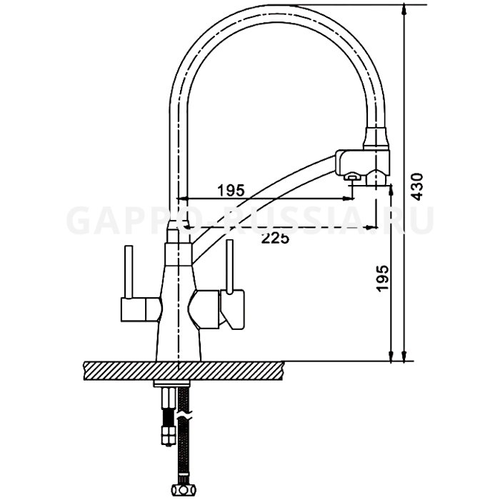 Vòi rửa bát GAPPO G4398 chính hãng Nga