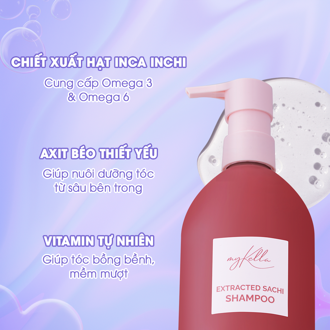 Dầu Gội myKella Làm Sạch, Phục Hồi Tóc Chiết Xuất Sacha Inchi 300ml
