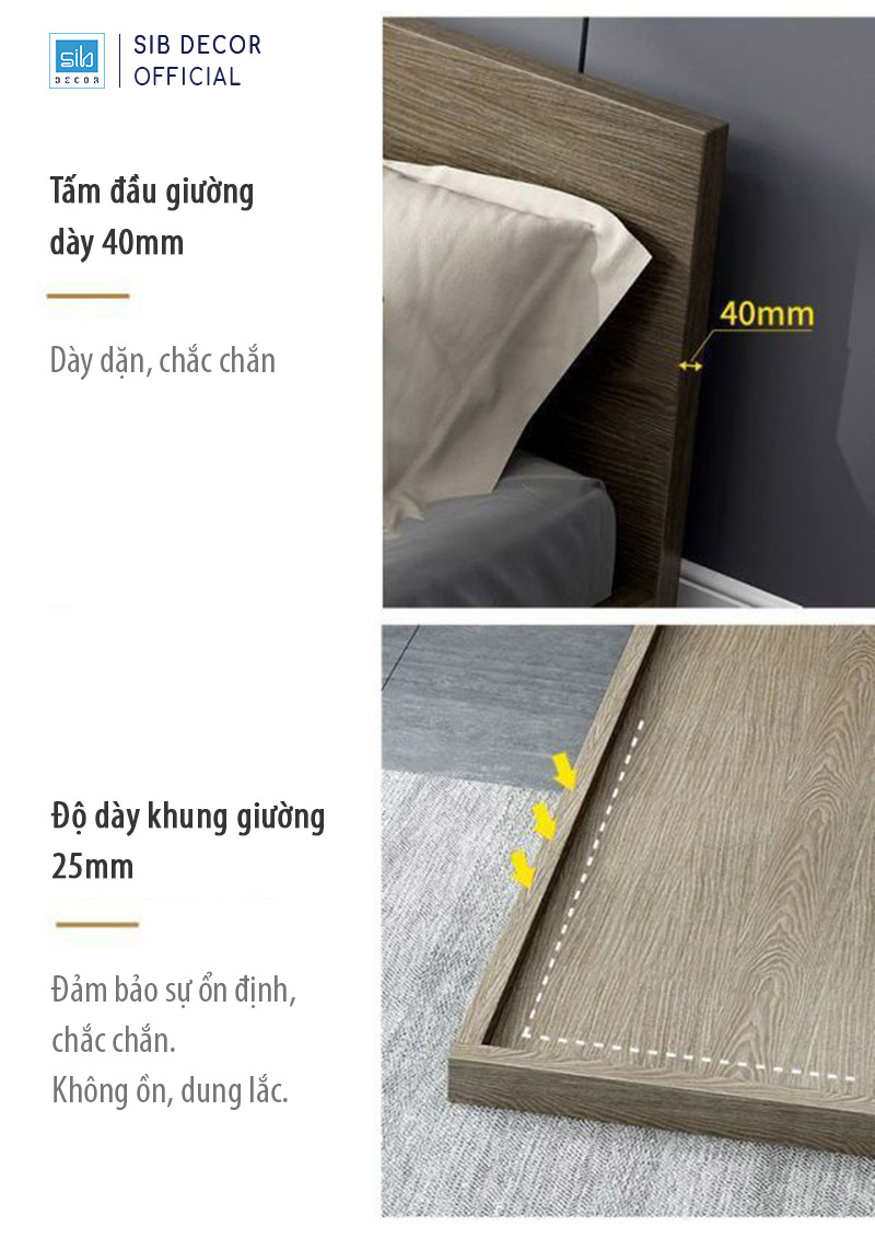 Giường Bệt Tatami Thấp Kiểu Nhật Với Nệm Nằm Bên Phải SIB Decor GN24