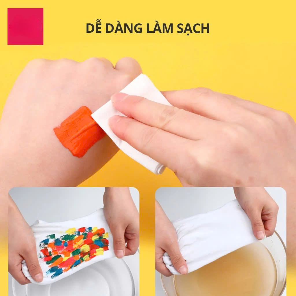 Màu Acrylic tuýp mini chuyên nghiệp - 5ml/tuýp - Vẽ vải / Vẽ quần áo / Vẽ giày - 12 màu