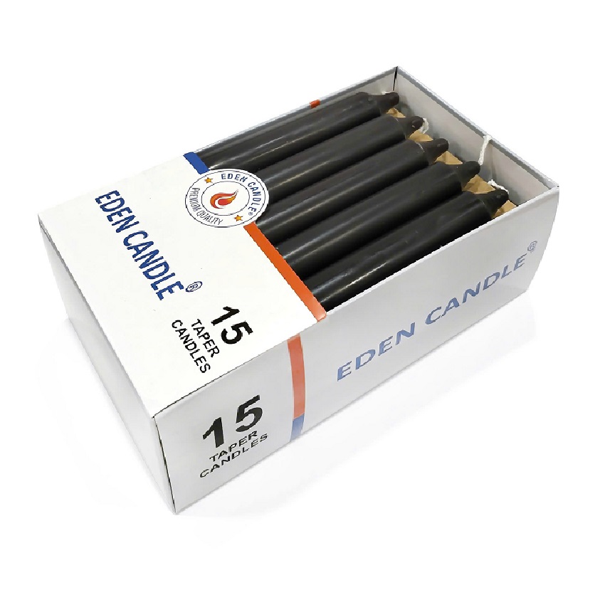 Hộp 15 cây nến thơm thẳng Eden Candle FTRAMART EDC2317 cao 15cm (Đen)