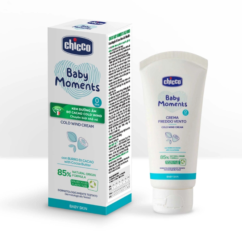 Kem dưỡng ẩm cho bé chứa Omega và Vitamin E Chicco 0M+ 100ml