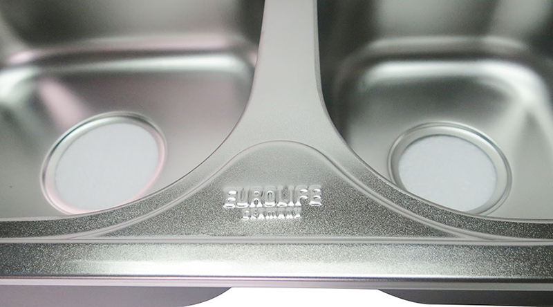 Chậu Inox SUS304 2 Hố Eurolife EL-C7843 (Trắng Bạc)