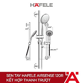 Sen tay Hafele Airsense 120R kết hợp thanh trượt - 495.60.686 (Hàng chính hãng)