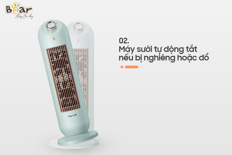 Máy Sưởi Ấm Gốm Bear DNQ-C20B1 Không Làm Khô Da Công Suất 2000W - Hàng Chính Hãng