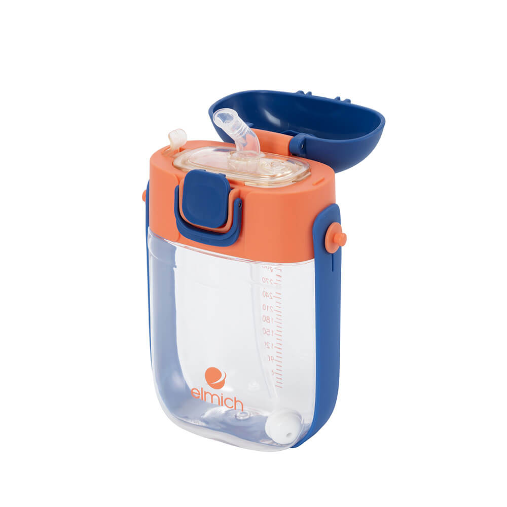Bình tập uống nước trẻ em Elmich BabyCare 240ml - 450ml, Hàng chính hãng, nhựa Tritan, ống hút lọc cặn-JoyMall