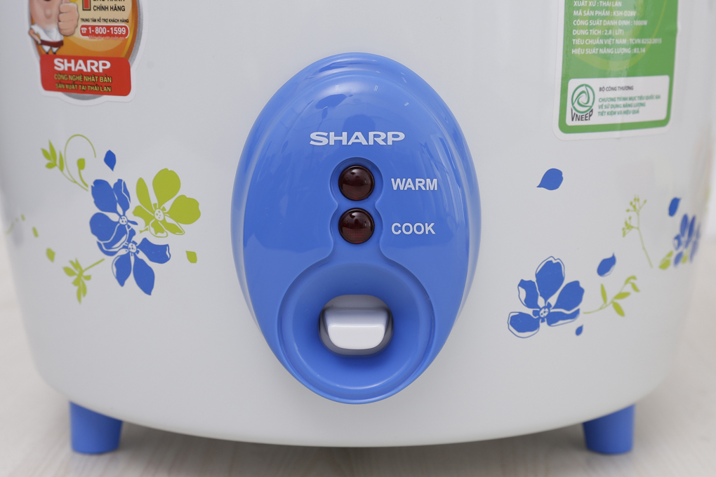 Nồi cơm nắp rời Sharp 2.8 lít KSH-D28V, Công suất 1000W, Giao màu ngẫu nhiên - Hàng chính hãng
