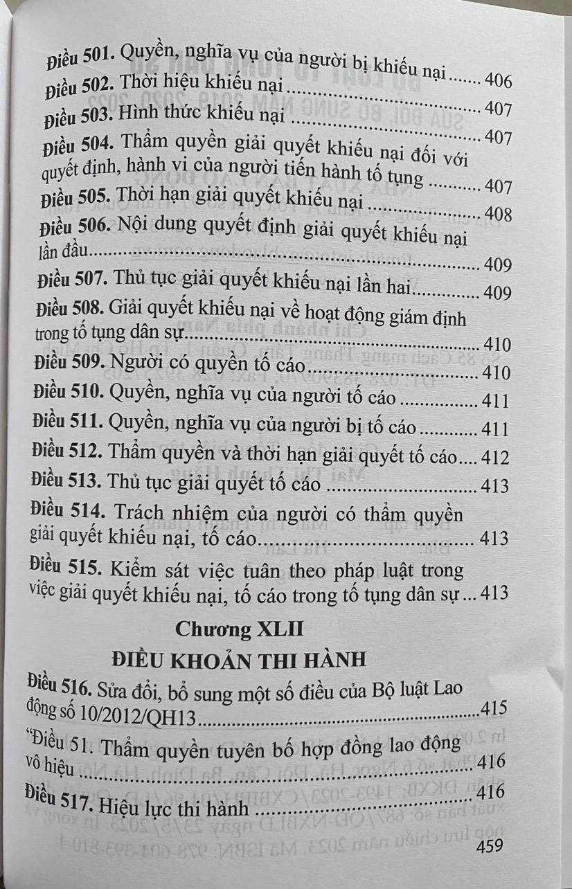 Bộ Luật Tố Tụng Dân Sự ( Được Sửa Đổi, Bổ Sung Năm 2019,2020, 2022 )