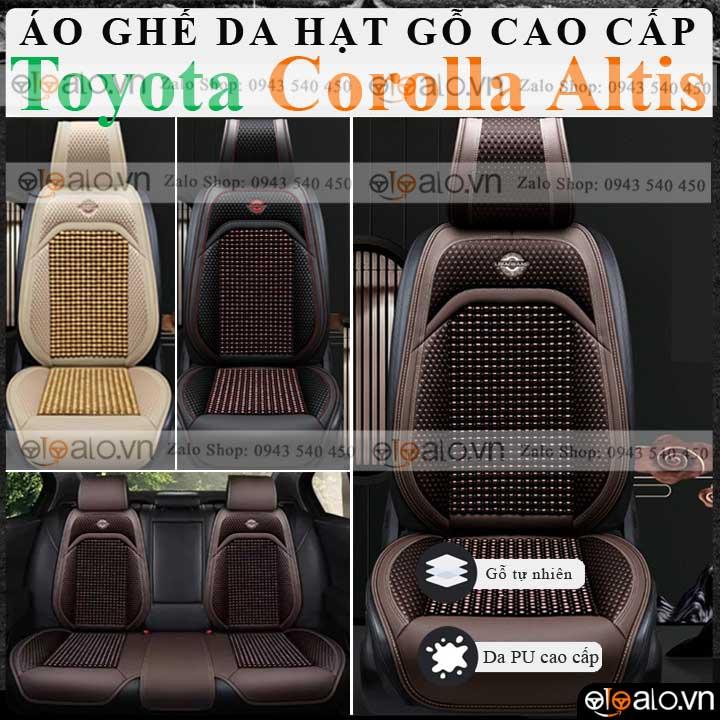 Áo trùm lót bọc ghế da xe ô tô Toyota Corolla Altis da hạt gỗ tự nhiên CAO CẤP