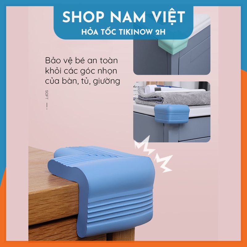 Set 4 Miếng Xốp Bọc Cạnh Bàn, Bịt Góc Tủ Bảo Vệ An Toàn Cho Bé NAVIVU