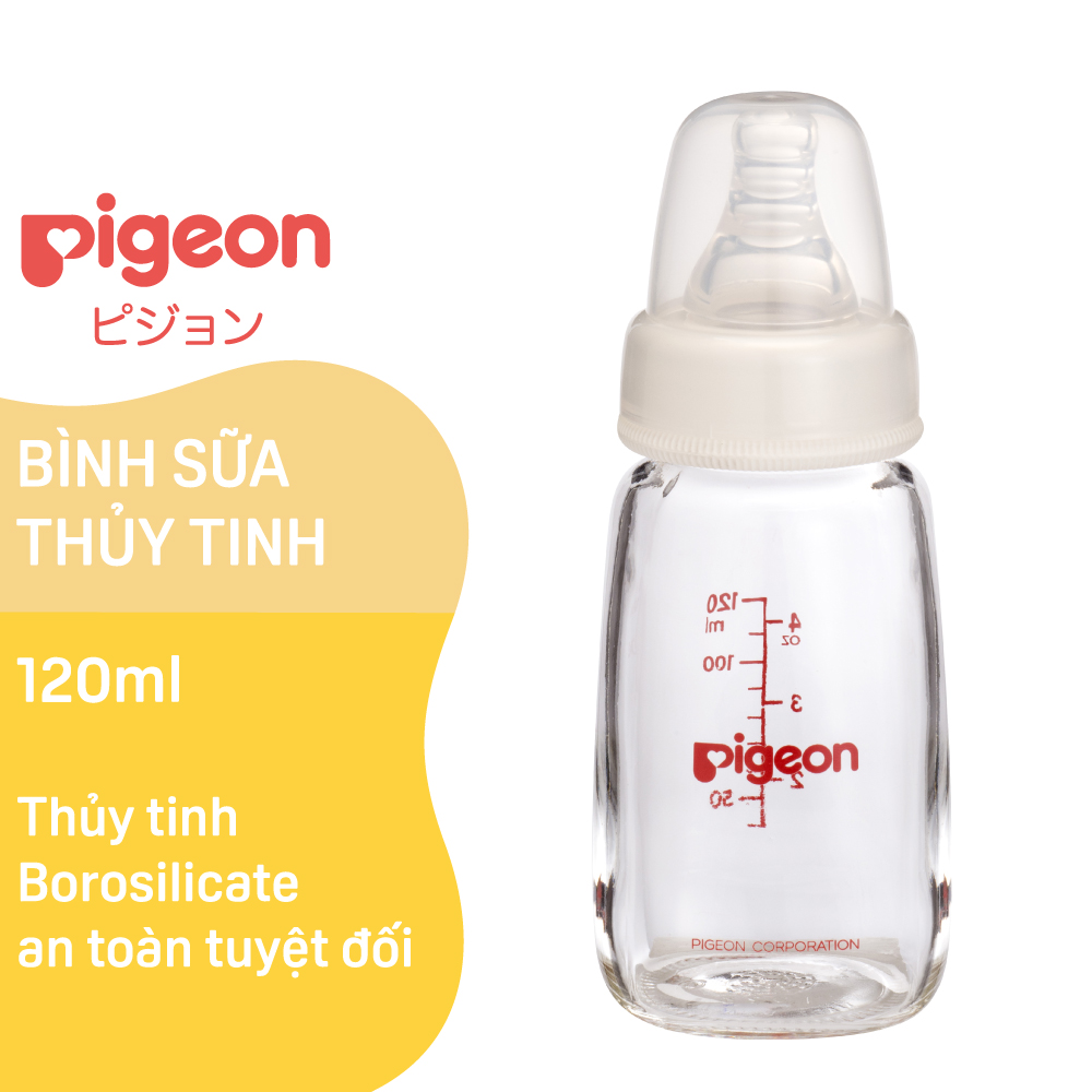 Bình sữa Pigeon cổ hẹp thủy tinh 120ml/240ml