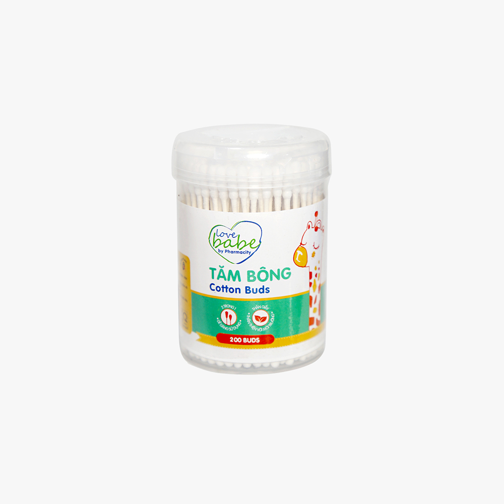 Tăm bông thân giấy vệ sinh rốn và tai cho bé Pharmacity (Hộp 200 cây)