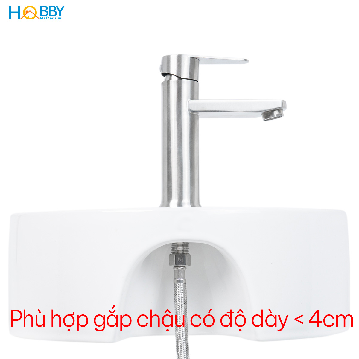 Vòi xả chậu rửa mặt lavabo lạnh Inox 304 Hobby Home Decor LBL5