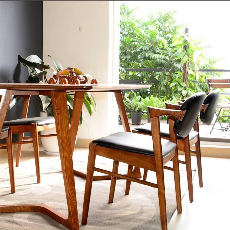 Bàn ăn Scorden gỗ cao su IBIE nhiều tùy chọn