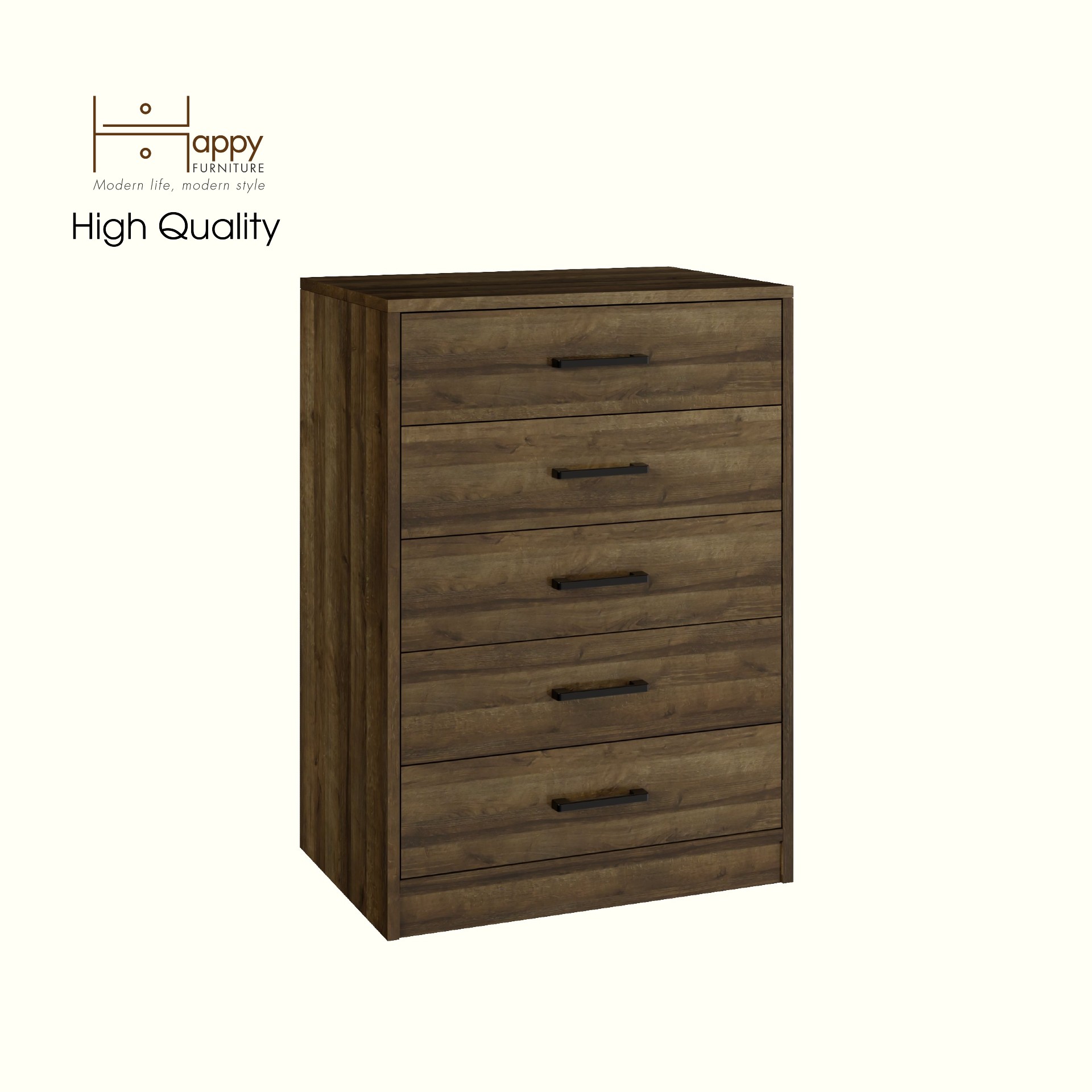 HAPPY FURNITURE , HEINEE - Tủ lưu trữ 5 ngăn kéo, THK_233 , 60cm x 40cm x 84cm DxRxC, sản phẩm phổ thông