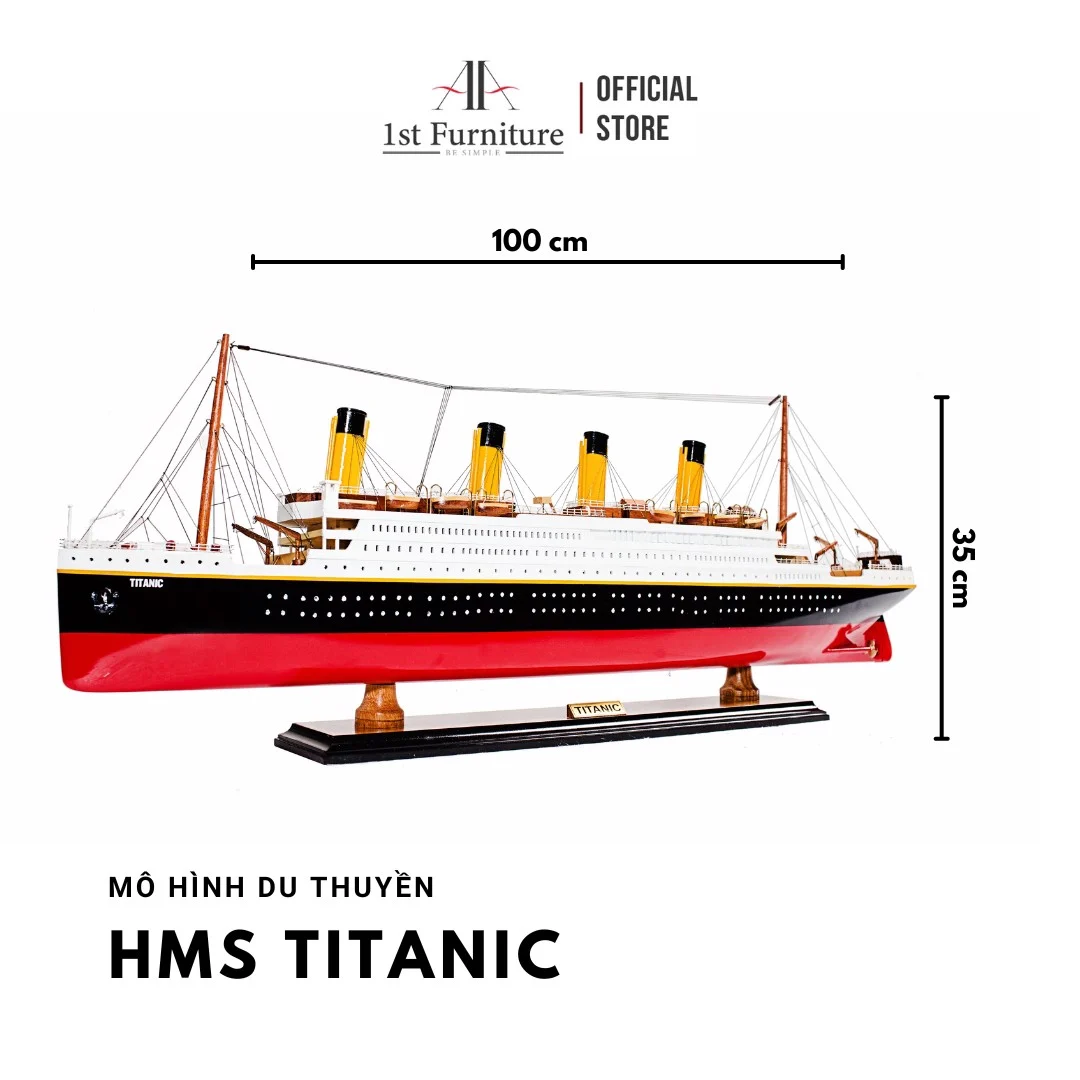 Mô hình Du thuyền HMS TITANIC cao cấp, mô hình gỗ tự nhiên, sang trọng lắp ráp sẵn 1st FURNITURE