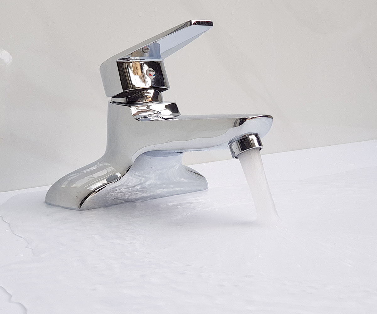 Vòi Lavabo nóng lạnh 2 chân Đồng mạ Chrome Eurolife EL-SUN 03 (Trắng bạc)