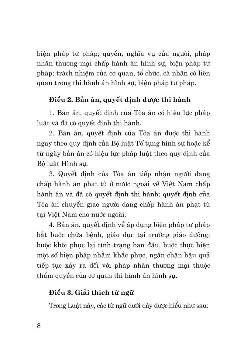 Luật thi hành án hình sự năm 2019 - bản in 2024