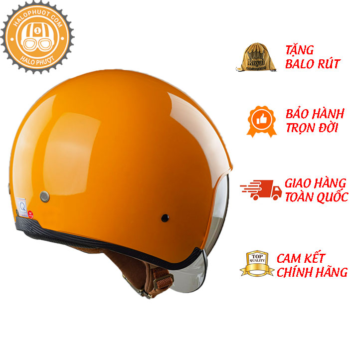 Nón bảo hiểm 3/4 ROYAL M139 có kính âm màu VÀNG NGHỆ BÓNG