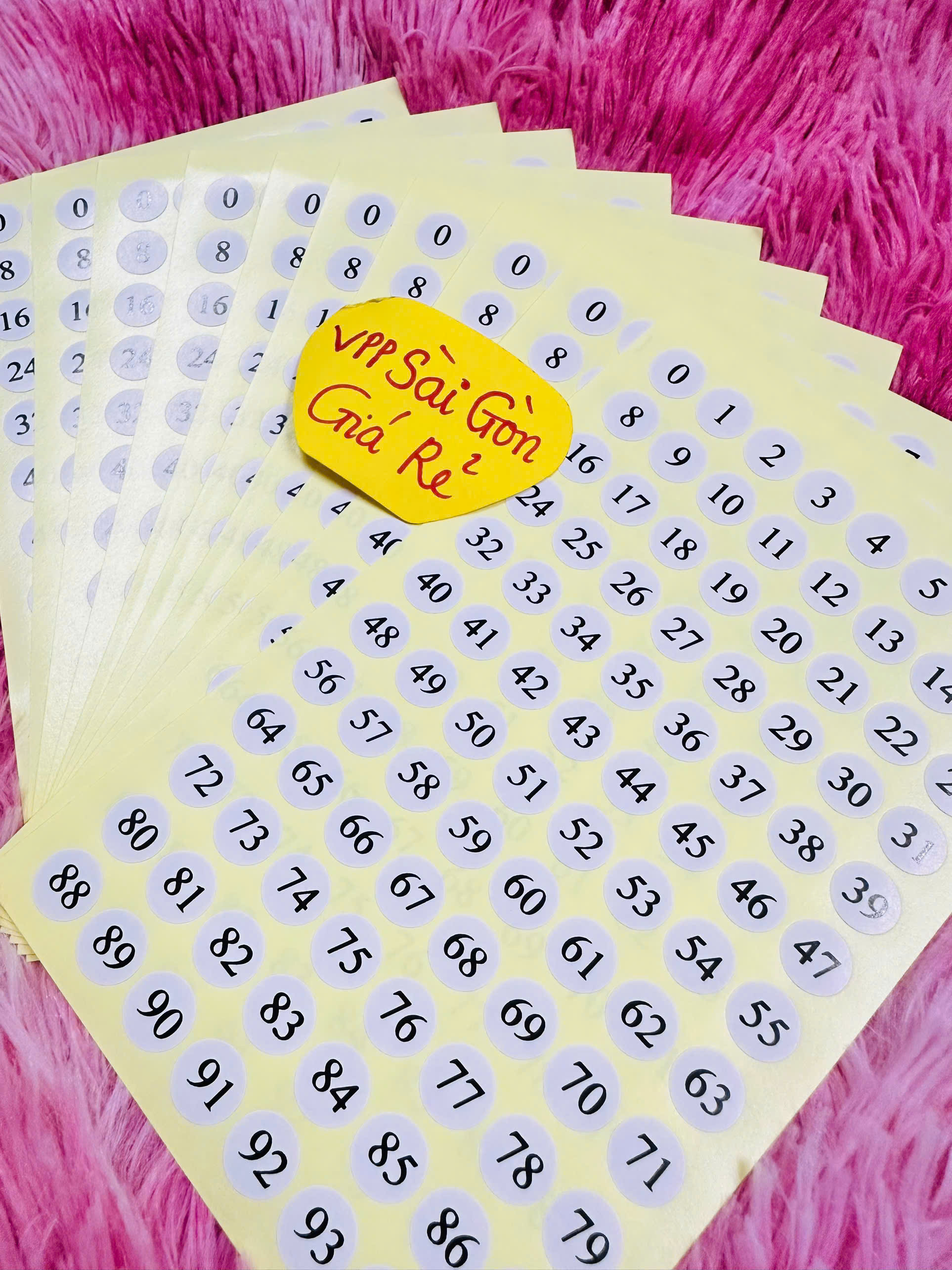 Xấp 10 Tờ Decal Tomy Số Thứ Tự Từ 0-95