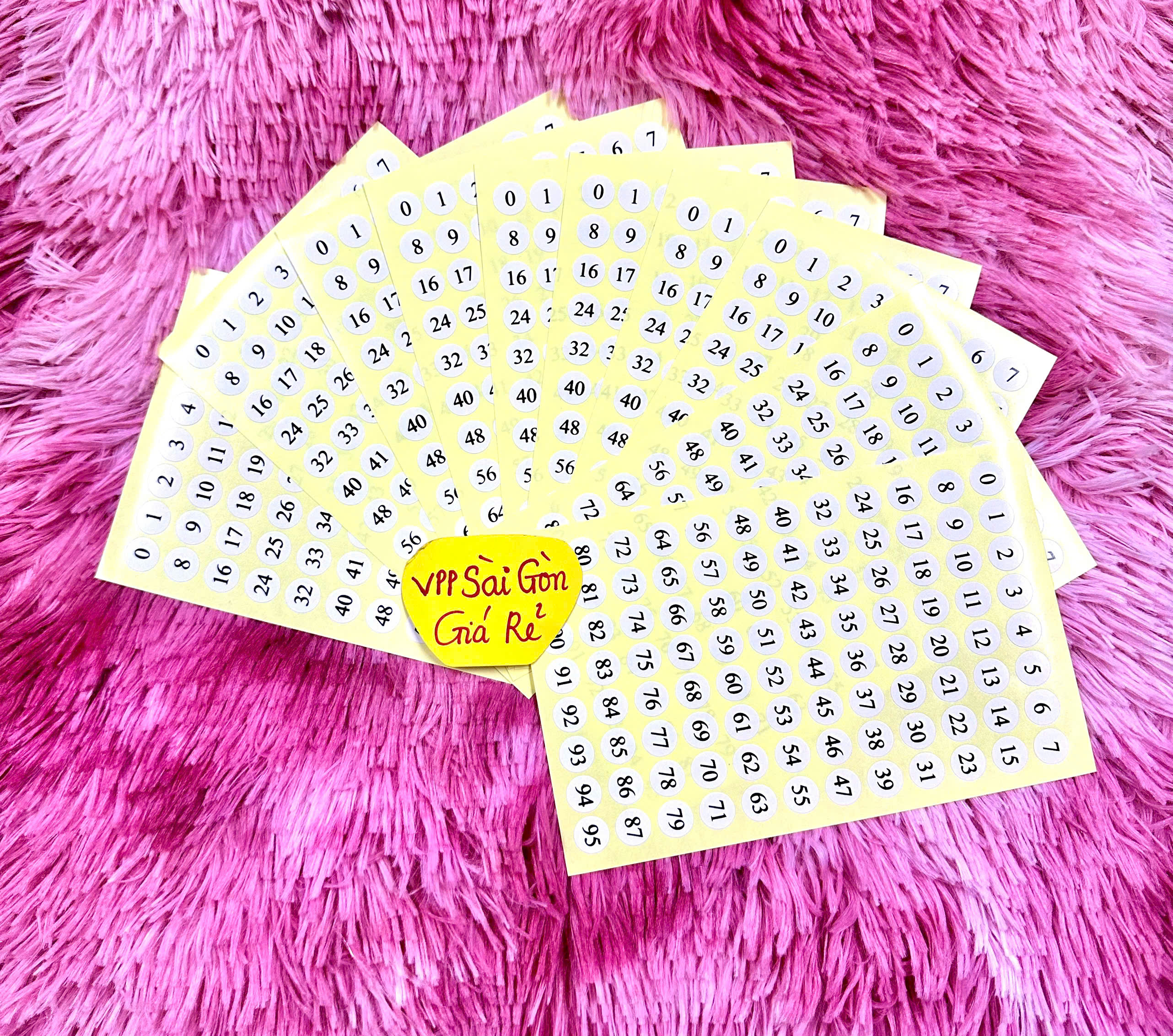 Xấp 10 Tờ Decal Tomy Số Thứ Tự Từ 0-95