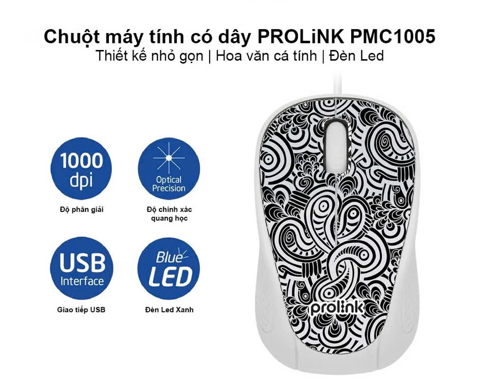 Chuột máy tính có dây PMC1005 giá Tốt, đèn LED hoạ tiết bắt mắt Dây Dài Thiết Kế Ôm Tay Thuận Cả 2 Tay Văn Phòng USB Cho Máy Tính Laptop Tivi - Hàng Nhập Khẩu