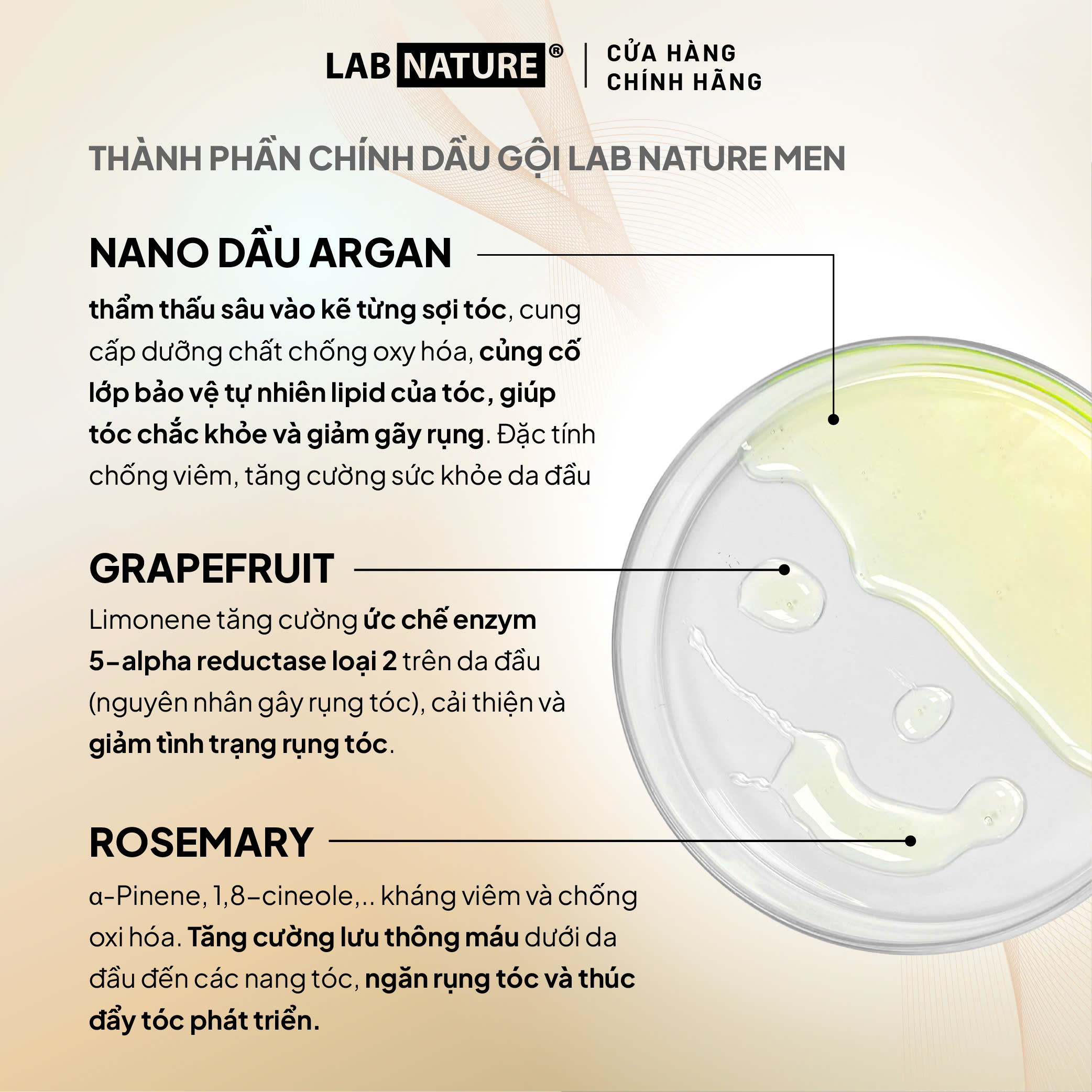 Dầu gội Lab Nature Men Hair-loss 260g - Công nghệ Nano Giảm Rụng Tóc 10 Lần