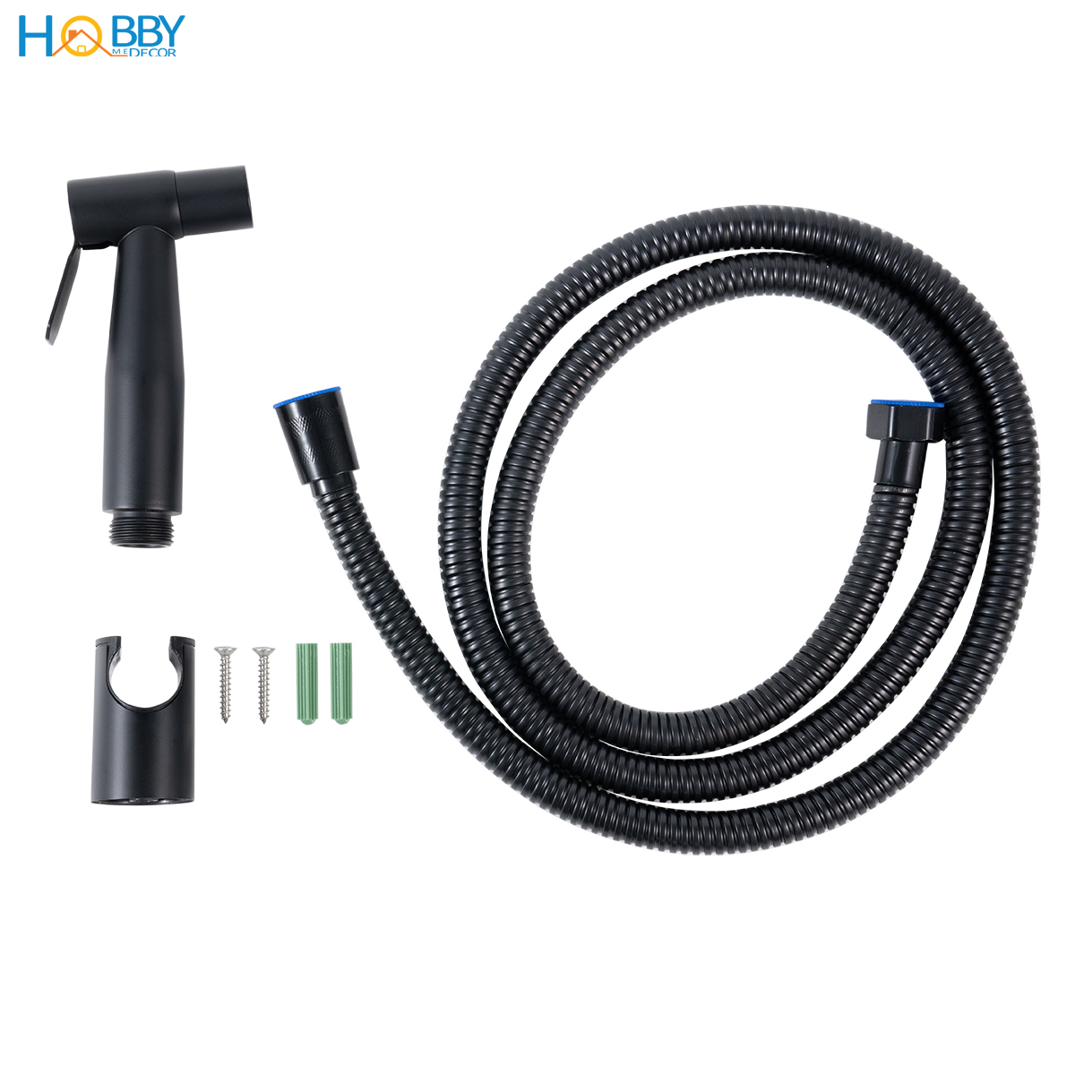Bộ vòi xịt toilet inox 304 sơn đen Hobby home decor VSR7 dây sen 150cm