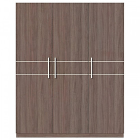 Tủ quần áo gỗ MDF Tundo 3 cánh màu óc chó 160 x 55 x 200cm