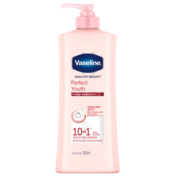 Combo 2 Sữa dưỡng thể với thành phần ngừa lão hóa dưỡng sáng VASELINE Healthy Bright Perfect Youth 350ML/chai