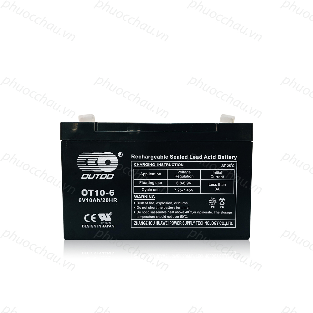 Ắc quy Lưu Điện OUTDO 6V 10AH xe đồ chơi trẻ em, cân điện tử