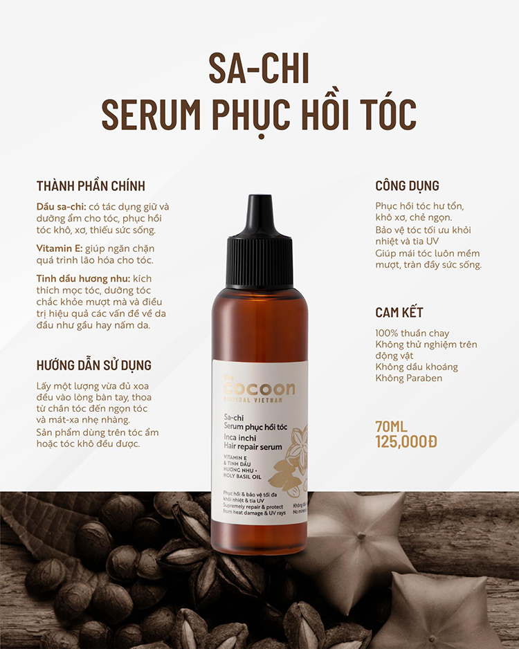 Serum Sa-chi phục hồi tóc Cocoon 70ml