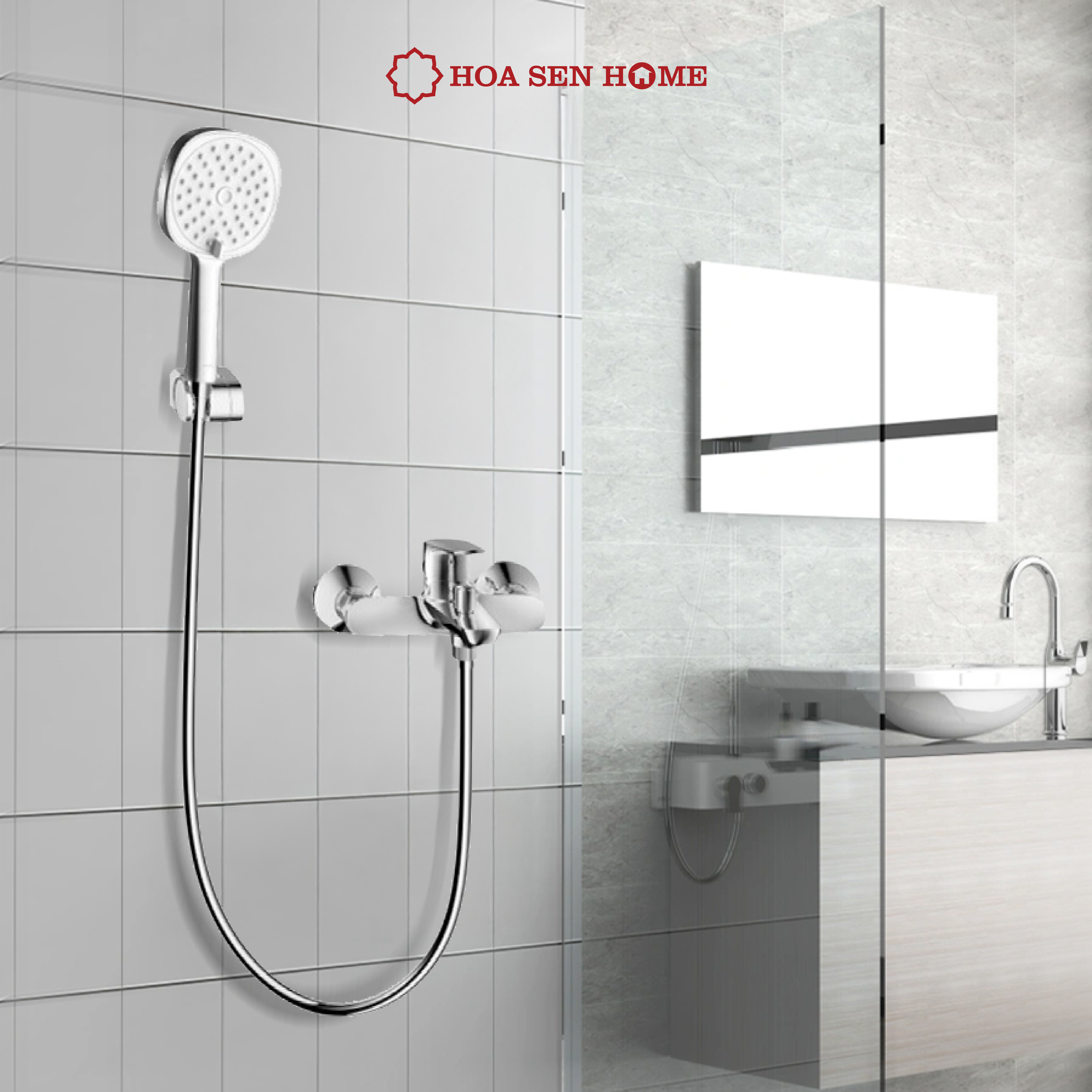 Sen dây TUSLO LUXURY S002 chất liệu đồng thau, công nghệ phun khí tân tiến, tiết kiệm nước - Hoa Sen Home - Hàng chính hãng
