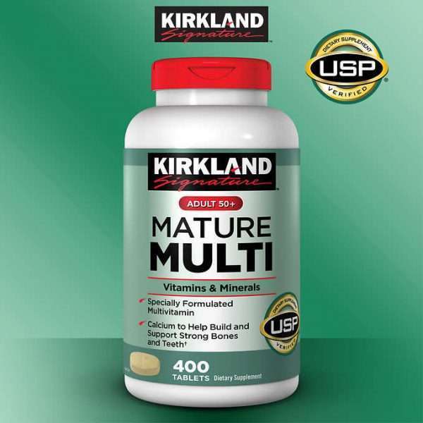 Vitamin tổng hợp Kirkland Mature Multi Adult 50+ Hộp 400 viên của Mỹ - dành cho nam, nữ trên 50 tuổi, Tăng cường miễn dịch, phòng bệnh tật, đặc biệt là các bệnh lây nhiễm, bệnh do virus, vi khuẩn - QuaTangMe Extaste
