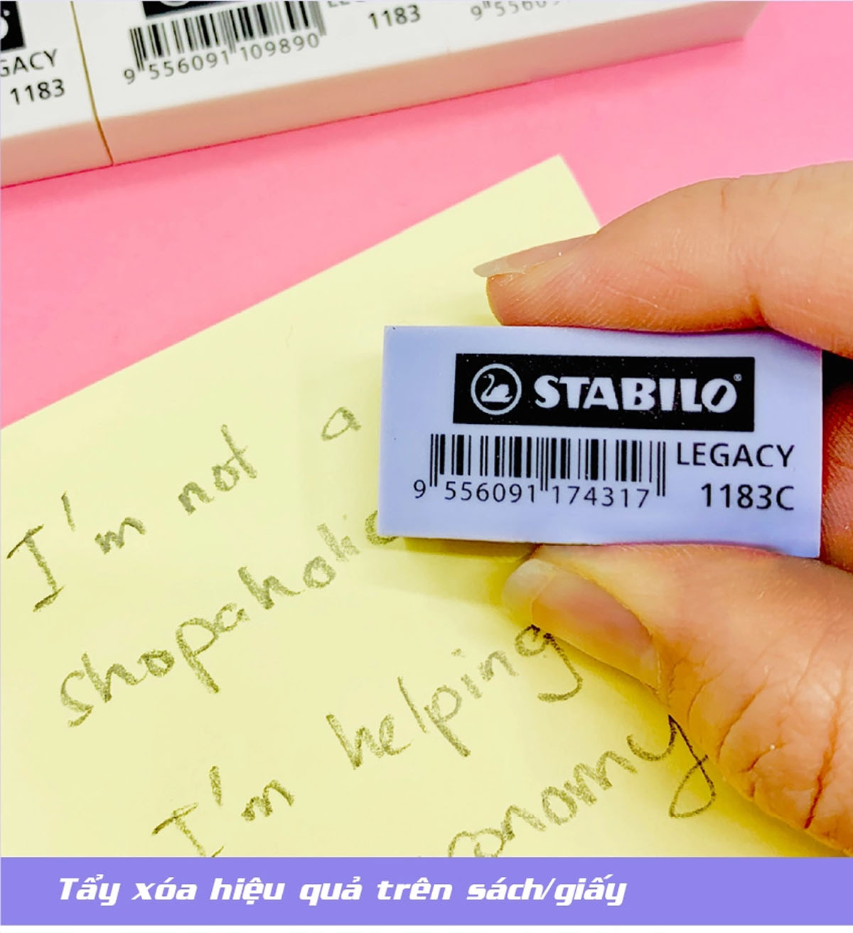 Hộp 50 viên tẩy màu nhỏ STABILO Legacy - Hộp 50 viên trắng (ER183W/50)