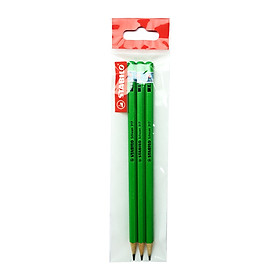 Combo bút chì gỗ STABILO Schwan 317 2B thân màu neon - Bộ 3 cây thân màu vàng neon (PC317Y-C3)
