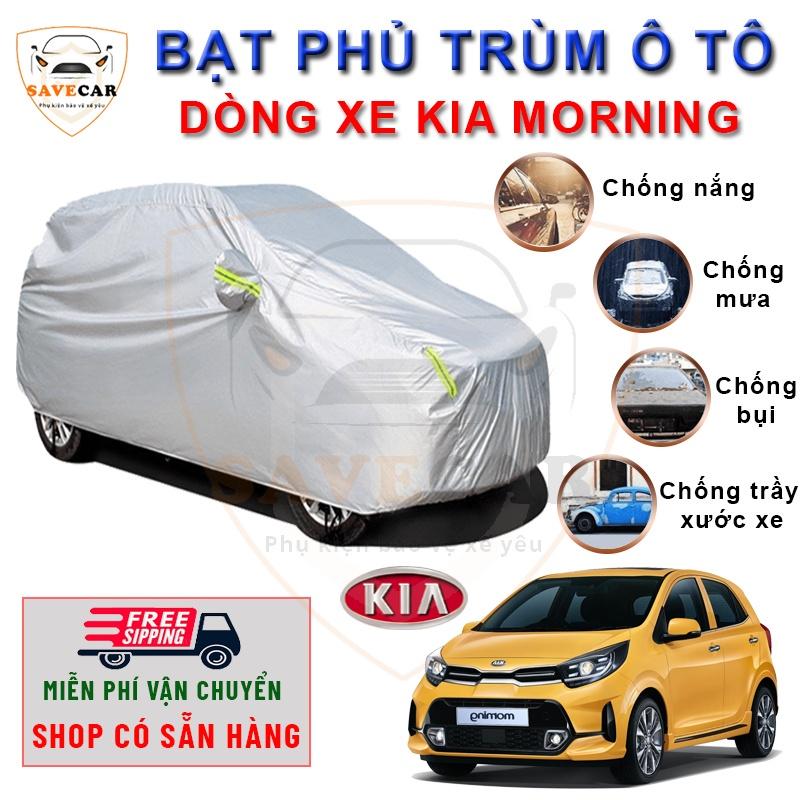 Bạt vải dù Oxford tráng bạc bảo vệ xe Kia Morning thông minh, áo che trùm phủ kín xe ô tô 5 chỗ chống nắng, nóng, mưa