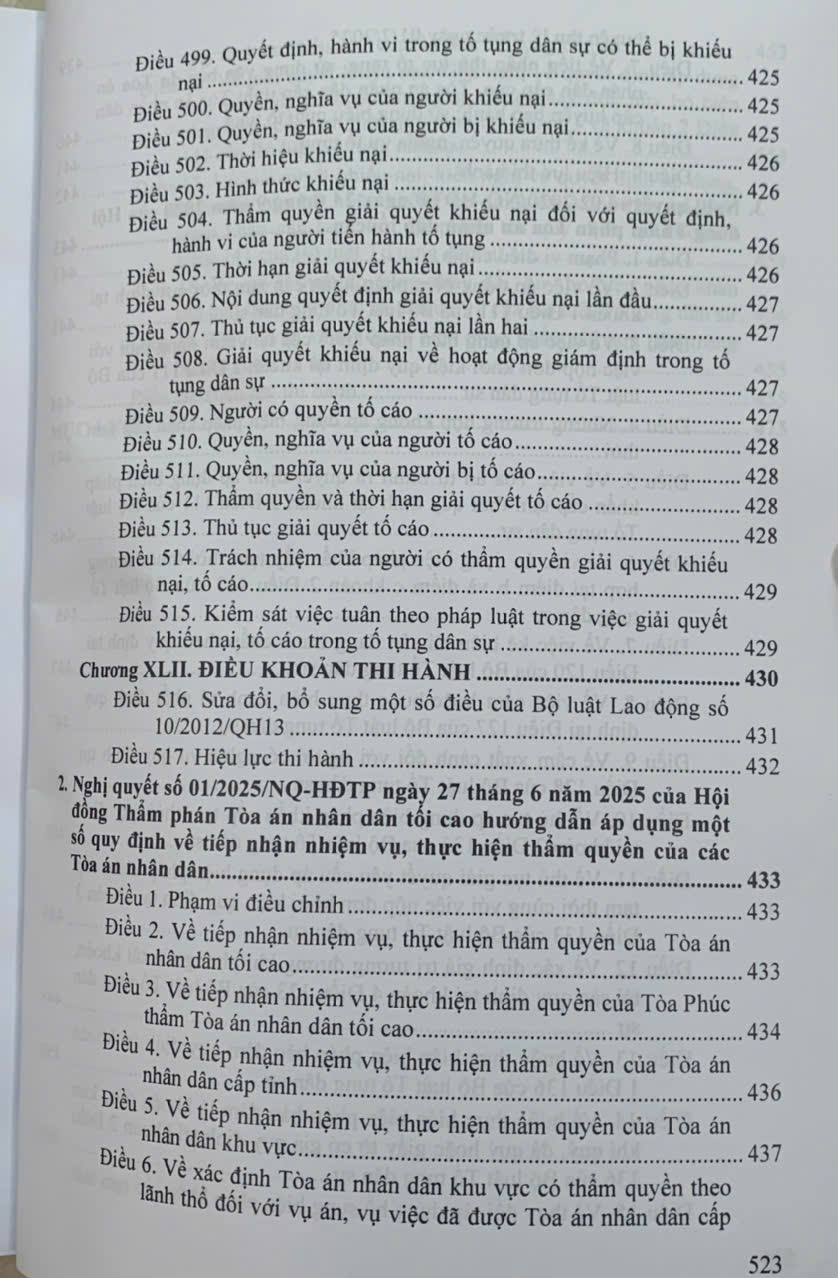 Bộ luật Dân sự, Bộ luật Tố tụng Dân sự (sửa đổi, bổ sung năm 2025) văn bản hướng dẫn thi hành
