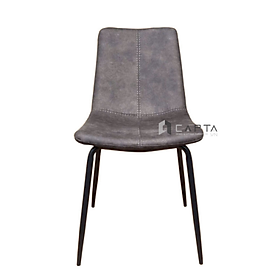 Ghế ăn nệm simili LUX 21A-P Nội thất Capta Ghế phòng ăn cao cấp hiện đại nhập khẩu không tay tựa nhỏ gọn nệm pvc màu nâu kem chân sắt sơn tĩnh điện màu đen tại hcm