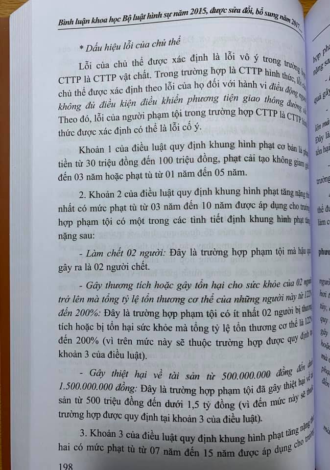 Bình Luận Khoa Học Bộ Luật Hình Sự Năm 2015 (Sửa Đổi, Bổ Sung Năm 2017) Quyển 2 - Phần Các Tội Phạm