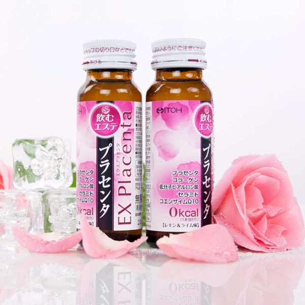 Thực phẩm chức năng nước uống chống lão hóa bổ sung Collagen Itoh EX Placenta (10 lọ x 50ml) Số 1 Nhật bản