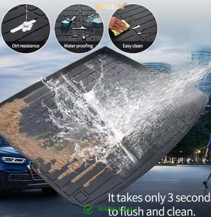 Thảm lót cốp ô tô nhựa TPU Honda HR-V third generation 2023 + Nhãn hiệu Macsim