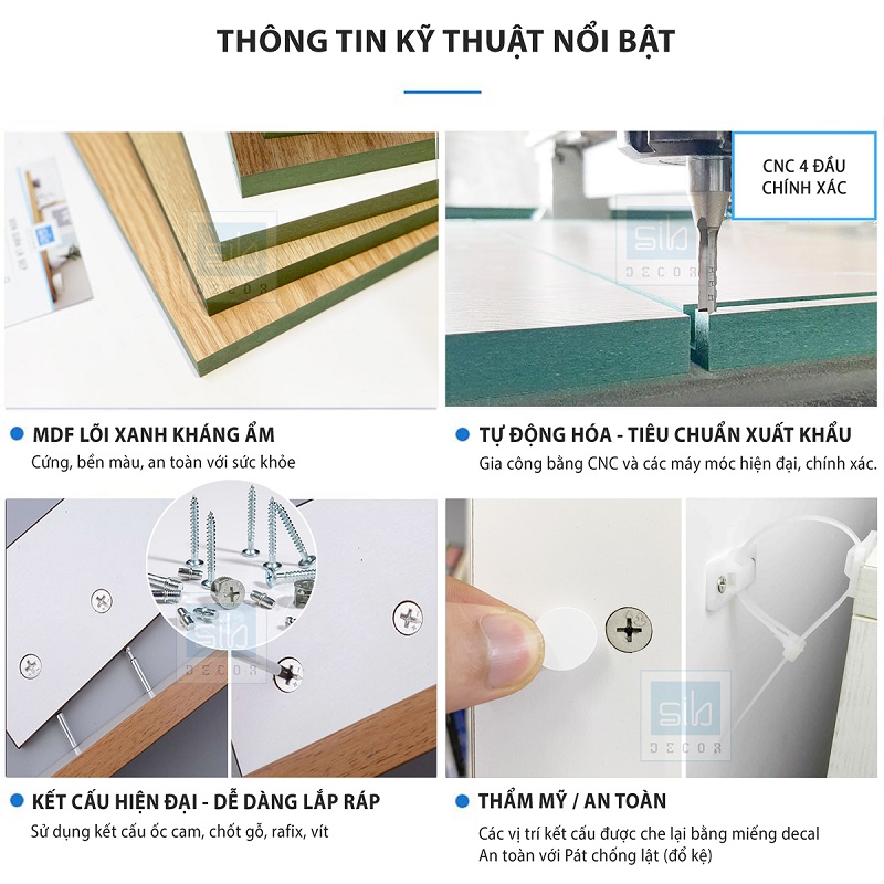 Tủ Quần Áo Cho Bé Với Thiết Kế 2 Cánh Hiện Đại Màu Trắng Thương Hiệu SIB Decor TA21