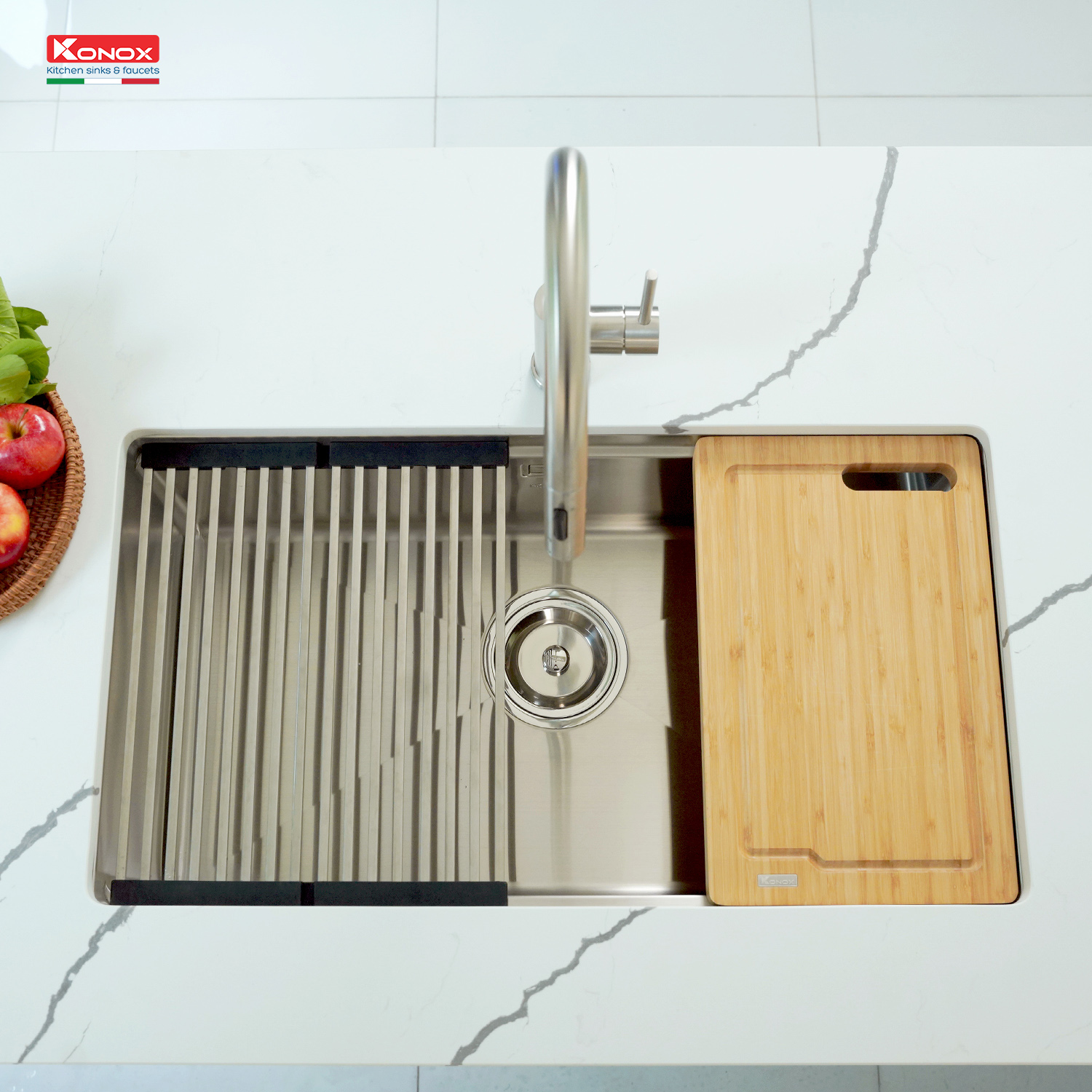 Chậu rửa bát inox KONOX Workstation – Undermount sink KN8046SU