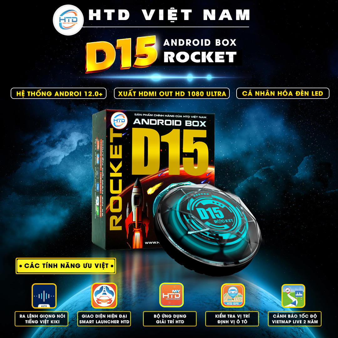 Siêu phẩm D15 Rocket chuyển đổi màn hình Android ô tô - Cấu hình khủng RAM 8GB/ RAM 265GB/ QCM-6125