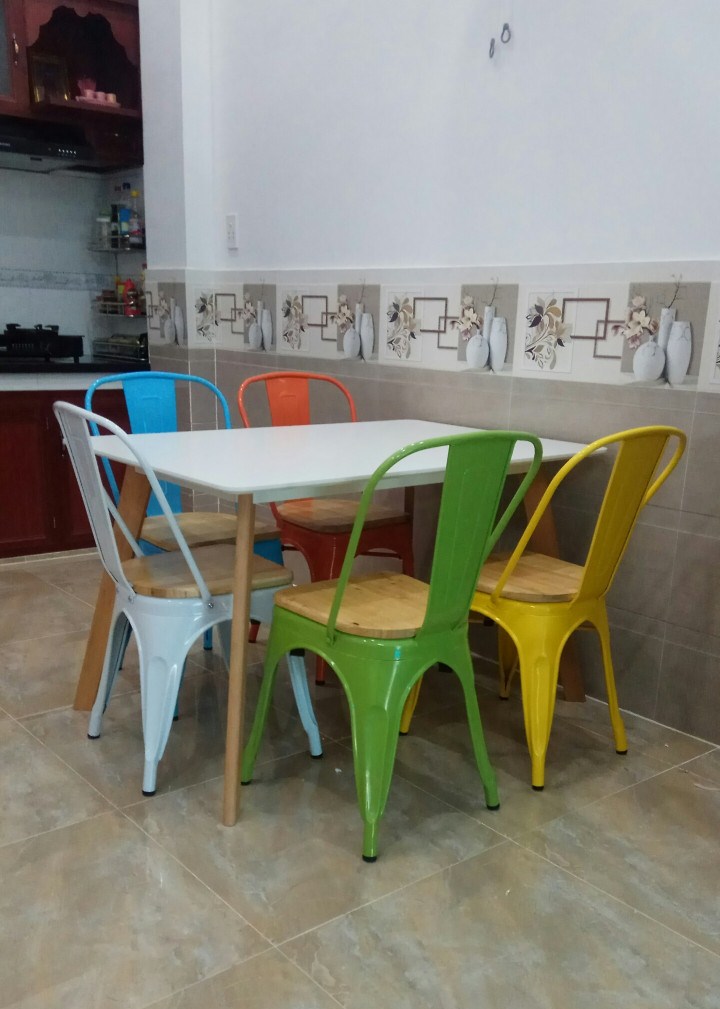 Ghế ăn ghế cafe TOLIX -TW mặt nệm gỗ có thể xếp chồng lên nhau giúp tiết kiệm diện tích – Bền đẹp với thời gian Nội Thất CAPTA