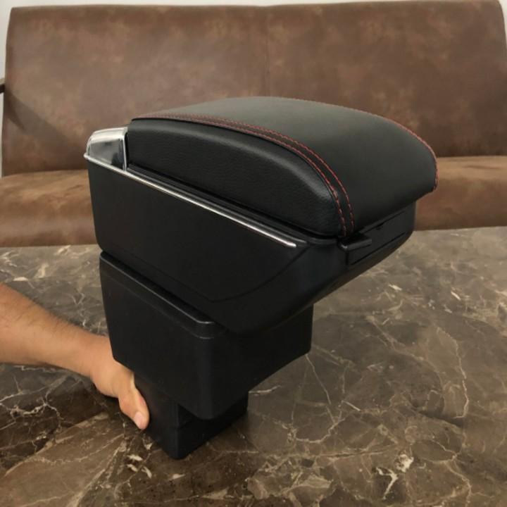 Bộ Hộp tỳ tay ô tô dành cho Mazda 2 tích hợp 7 cổng USB - Mã: DUSB-MZDA - 2 màu: Đen và Be
