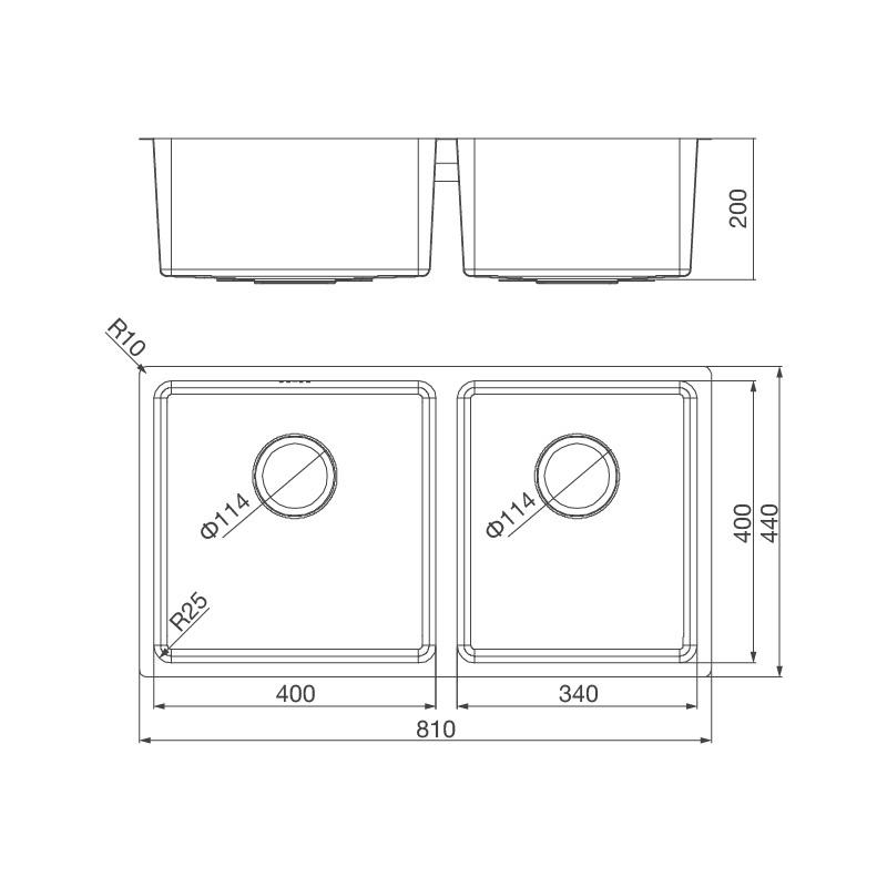 Chậu Rửa Chén Malloca MS 6081 - Lắp Nổi Hoặc Lắp Âm - Ngang 81cm - Hàng Chính Hãng